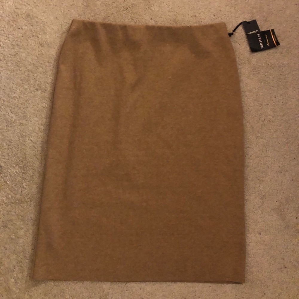 Camel Pencil Skirt - Forever21